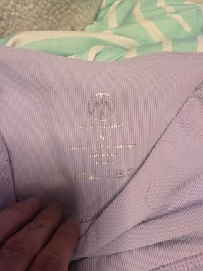Women's Lavender Ribbed Leggings - M